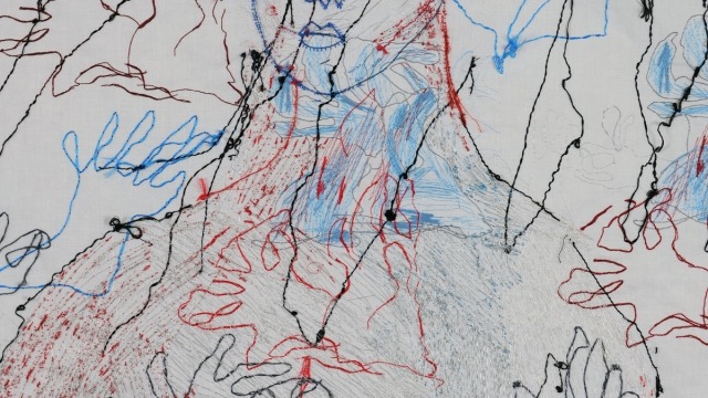 ALICE KETTLE Alice Kettle, Ruko 2011 Digital stitch, stitch Cotton, rayon, metallic thread on linen 120 x 220 cm