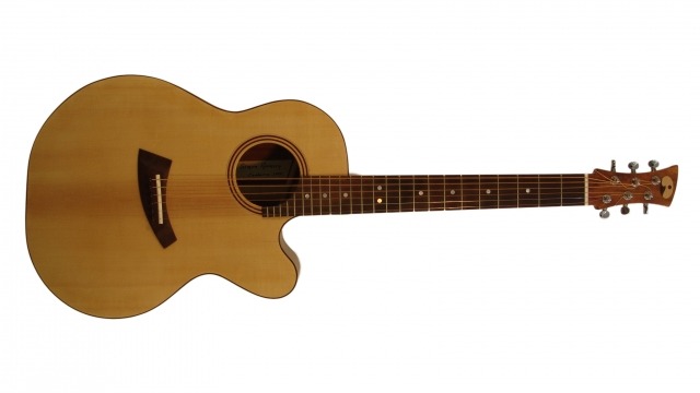 Some Guitars Simon Ramsey Guitar (asym.), 2010, Swiss moon cut spruce, Tasmanian blackwood, New Guinea rosewood, Indian rosewood