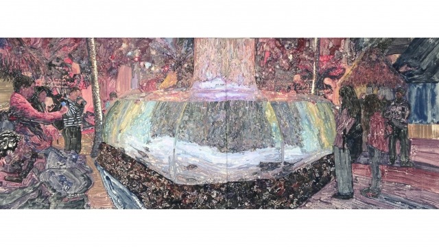 Leah Bullen, Places you'd rather be II, 2015, monoprint on paper, 37 x 95cm