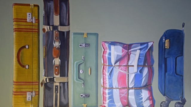 Michael Edwards, Five Peices of Baggage (detail), 2015, oil on canvas, 120 x 180cm. Image courtesy of the artist