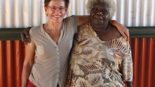 Kim Mahood and Veronica Lulu, Mulan community 2012. (Photograph: Raphael Upcroft)