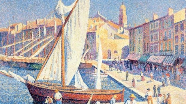 Anthea Callen floor talk: The Neo-Impressionists Maximilien LUCE French 1858–1941 The port of Saint-Tropez 1893 (Le Port de Saint-Tropez) oil on canvas 73.7 x 91.4 cm
