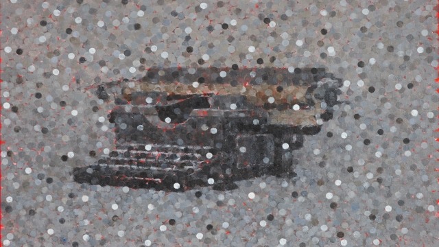 1/2016: Visual Arts Graduate Season Kevin Malloy, Red ground: typewriter (detail), 2012-2013, oil on linen, 76 x 106 cm. Photographer: Jenni Carter