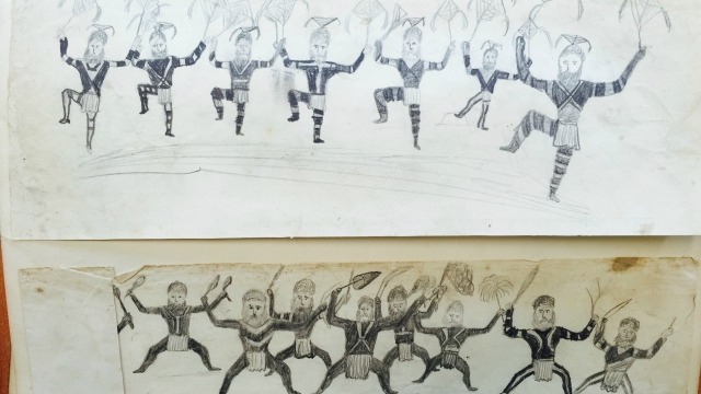 David Hansen speaks at Aboriginal Artists of the Nineteenth Century: A Celebration symposium Image: Panga - Corroboree c. 1875-79, pencil drawing from an album assembled by Frederic Bonney, 1881, private collection