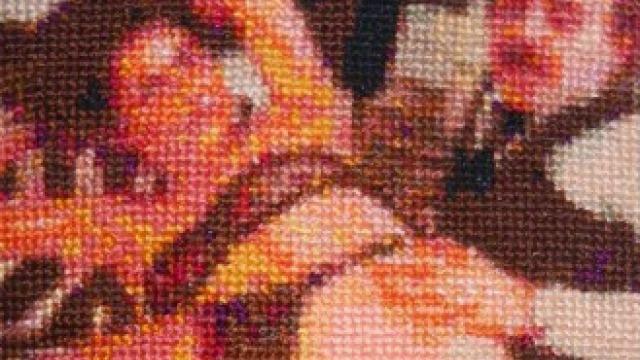Art & Sex: Leah Emery Safari, 2011. Embroidery, thread, aida cloth. 14.5 x 9.9cm