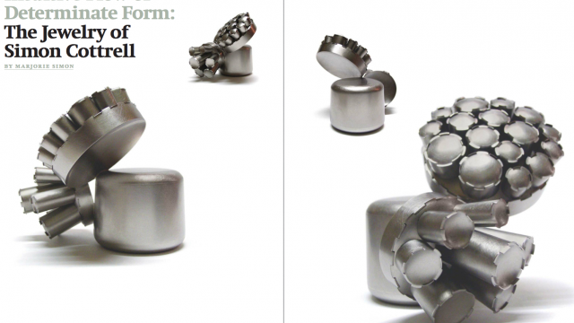 Metalsmith Magazine: feature article on Simon Cottrell. Metalsmith magazine