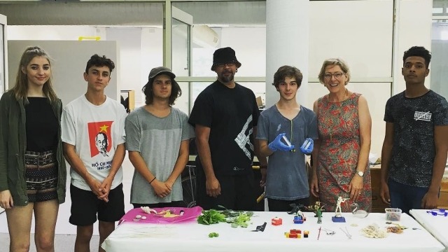 Denise Ferris and Brian Robinson with some of the 2016 National Summer Art Scholars
