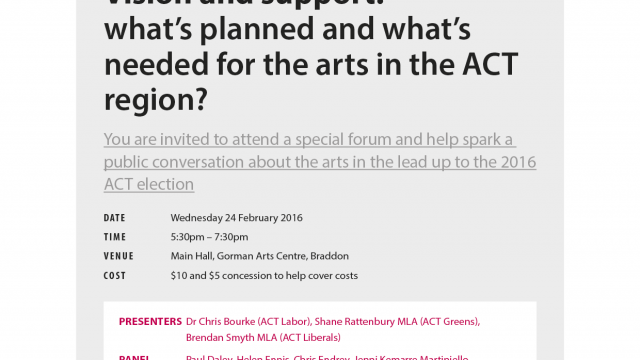 Helen Ennis to participate in ACT Election Forum arts panel