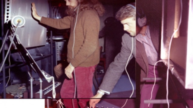 Theremins being performed in Canberra in 1975 at the landmark ANU event Computers and Electronics in the Arts.