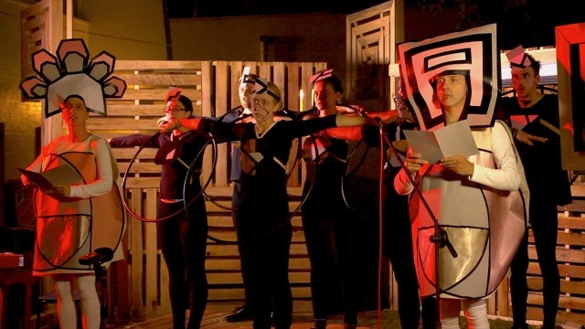 The Chorus performing at the Art School Anecdote