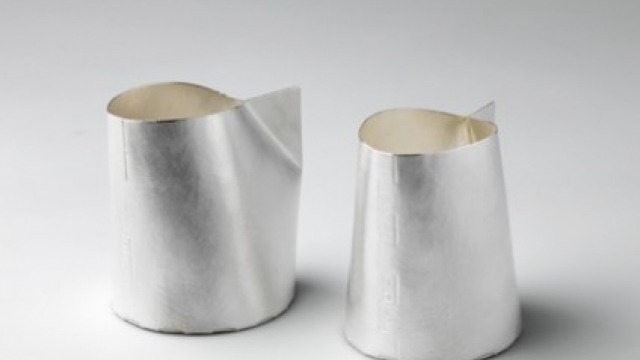 Maike Dahl, Milchtüten, jugs, 2011, silver