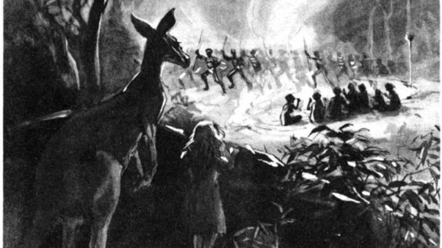 Frank P. Mahony, “…they peeped through the trees and saw before them the weird scene and dance…” 1899