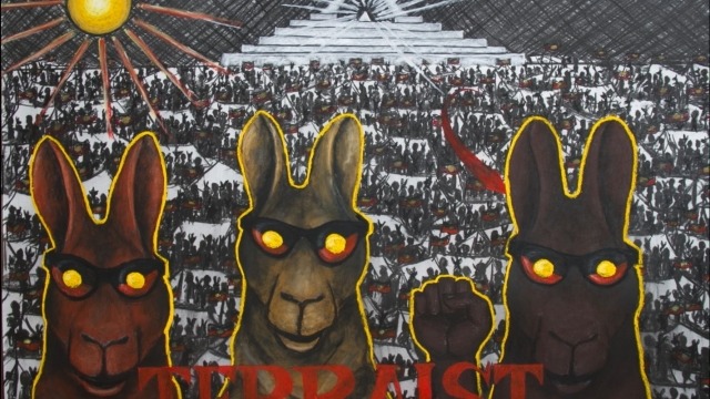 Gordon Hookey Terraist  2012 (detail) Still, digital video 1.55 minutes Courtesy of the artist and Milani Gallery, Brisbane