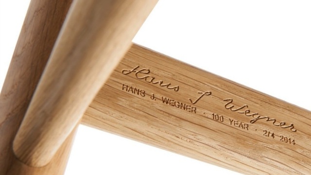 ANU Furniture Workshop Wishbone Chair Fundraiser Image: Hans Wegner - Wishbone Chair, Oak Engravement, Carl Hansen and Son
