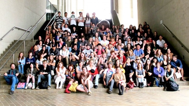 Site Transformation" Students on the stairs at NGA