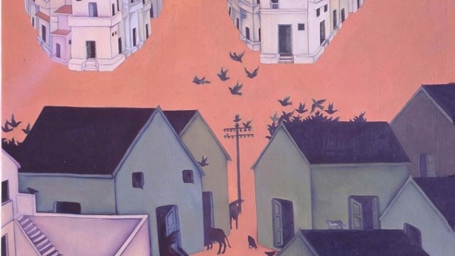 Centre for Art History and Art Theory academics present at Asian Studies Association of Australia conference Gulammohammed Sheikh, Speechless City, 1975, oil on canvas, 122x122 cm.