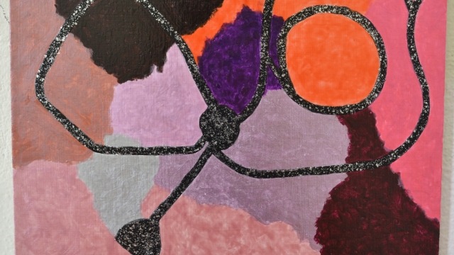 Kirsten Farrell, Untitled, 2013, nail polish on board