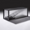 Jeremy Lepisto (NSW) - 2020 Finalist. 'The Extent' (From the Container Series), 2018 kilnformed and coldworked glass with fabricated and black oxide coated steel 280 x 254 x 762