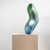 Nadège Desgenétez (ACT) - 2020 Finalist. 'Lucent',  2018 blown and sculpted glass, mirrored, carved and hand sanded plywood base, steel bracket 1590 x 600 x 300