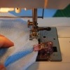 A face mask in production. Photo courtesy of Cat Evans.
