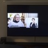 Joshua Ophel, Interpreting the News, 2020, digital video with sound. Hatched: National Graduate Show 2021, Perth Institute of Contemporary Arts (PICA), 2021. Photograph: Bo Wong.